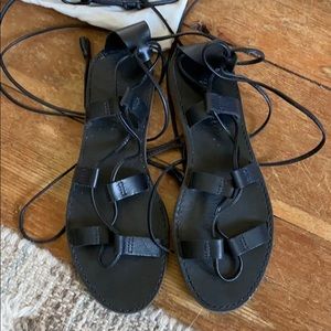 Madewell black sandal size 6